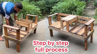 Amazing Garden Bench Woodworking Project | DIY Outdoor Bench Build | Start to Finish | Full Process
