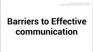barriers of effective communication