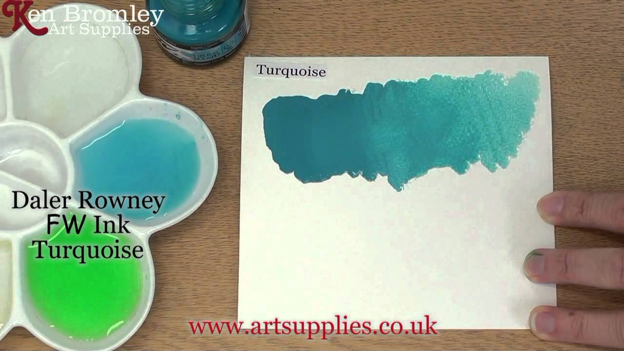 Daler-Rowney FW Liquid Acrylic Artists' Ink - Turquoise 6 oz.