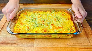 Yummy zucchini in 30 minutes! Vegetable casserole of zucchini with cheese and cream!