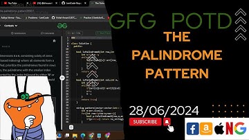 The Palindrome Pattern | gfg potd today | POTD | GFG Problem of the Day | C++ |