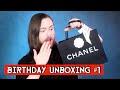 CHANEL black camelia birthday unboxing - rare silk Coco heritage camellia