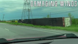 Severe Thunderstorm with Blowing Dust; Semis Blown Over May 21, 2022 (Miami, IN)
