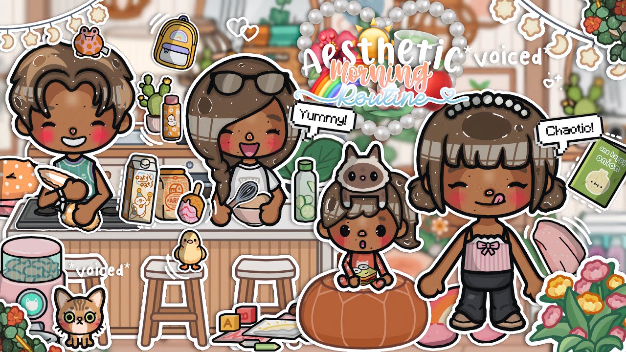 ⤷⋆.🍵 𐙚 ˚*CHAOTIC* big family morning routine! ||VOICED!🎙||toca boca roleplay!🌈☀️🧤