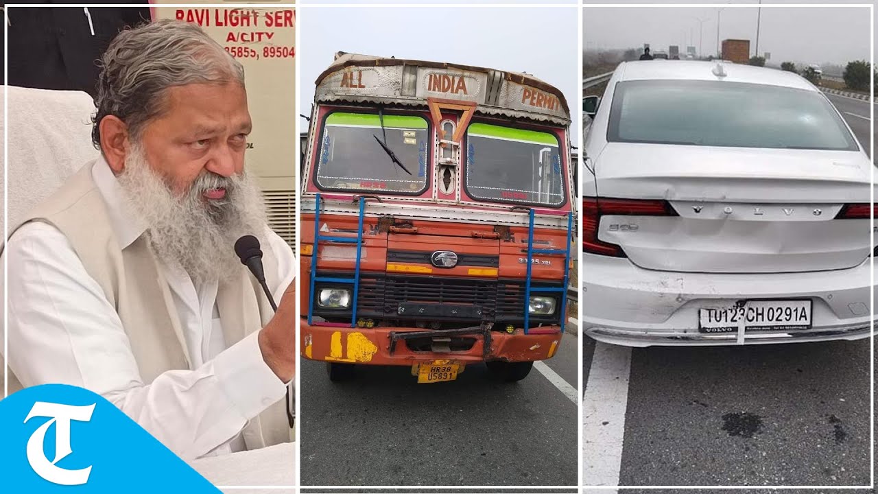 haryana-home-minister-anil-vij-s-car-meets-with-accident-in-jhajjar