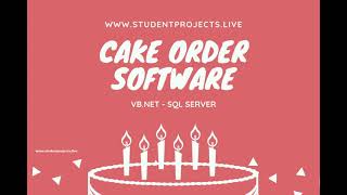 Cake order Software Application using VB.NET & SQL Server screenshot 1