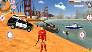 Iron Man Vegas Crime City Simulator #74 - Military Tank Ride at Vegas City - Android Gameplay screenshot 5