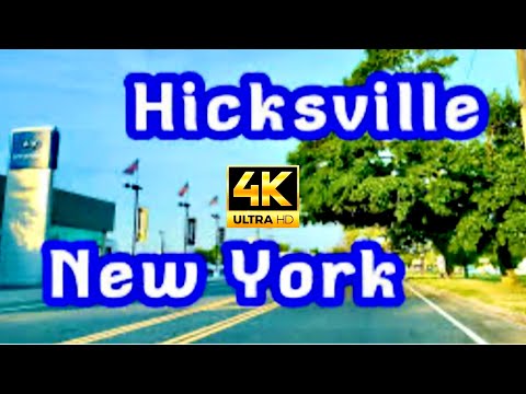 Driving through the Streets of Hicksville in Nassau County Long Island New York 4k