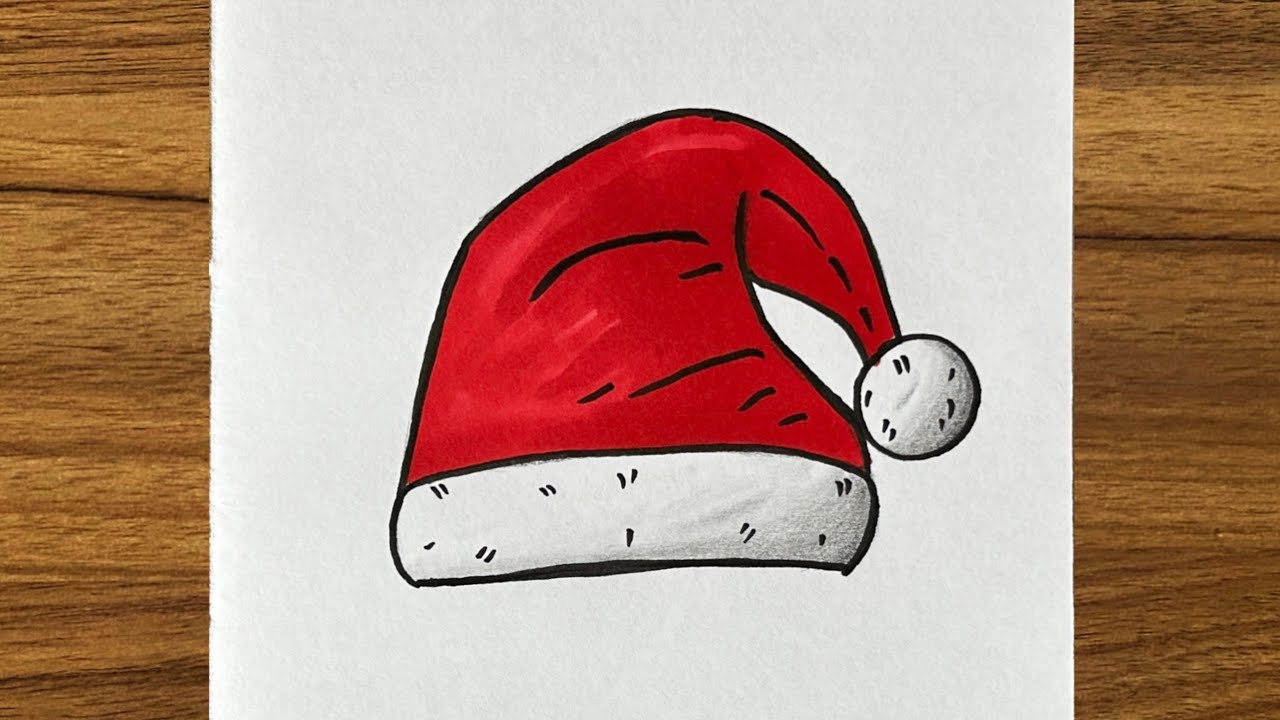 How to draw a Santa Claus hat | Easy drawings 🎅 - YouTube