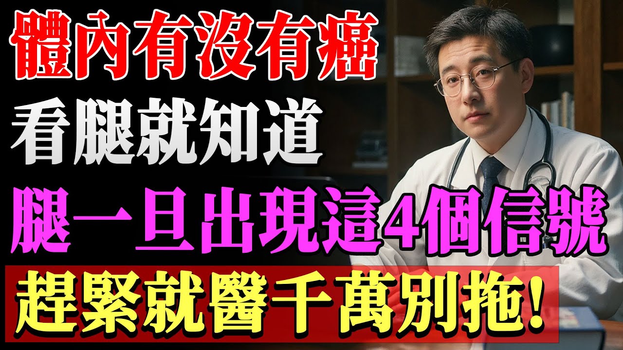 腿部異常不是正常老化！醫生警告4大跡象可能是癌症，及早發現救命關鍵！