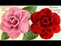 Como hacer flores rosas grandes en 3D a Crochet paso a paso tejido tallermanualperu