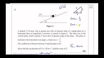 WME01/ 01, Mechanics M1 (IAL) January 2015, Q5, Dynamics, Inclined Planes, Friction