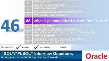Oracle PL SQL interview question Explain Parameterized Cursor and For Cursor