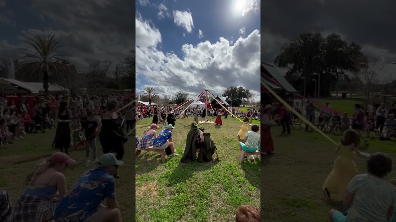 Hoggetowne Medieval Faire, Gainesville, FL - Maypole Malfunction, Jan. 2024 (1 of 4)
