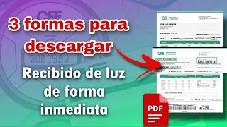 Como descargar mi recibo de luz en PDF 2024 - TUTORIAL PASO A PASO CFE