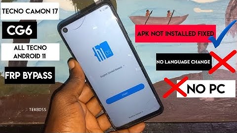 Tecno Camon 17 ( CG6j ) Frp Bypass  / All TECNO Android 11 BYPASS [ without Pc ] App Not install Fix