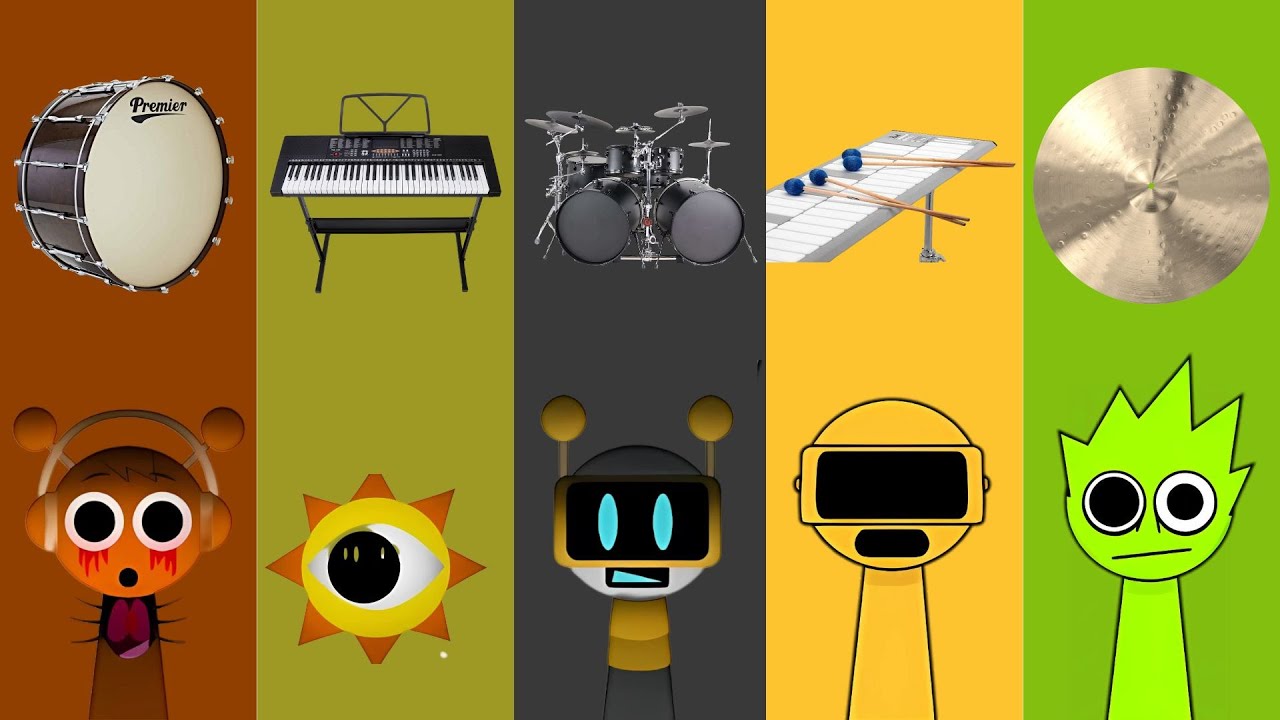 Sprunki As Instruments Sprunki 🎶Sound🎶 🎹Instruments📯🎺🎻 in Real Life | 🕹️ALL Characters ...