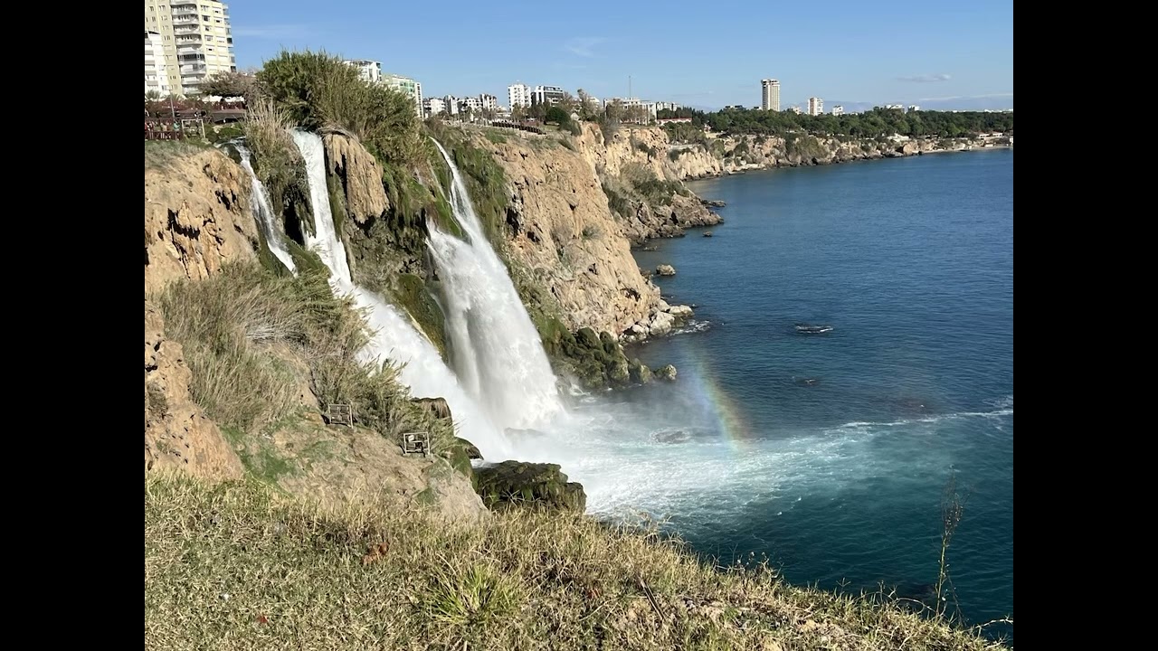Waterfall in Mediterranean Sea- Turkey Antalya Duden Waterfall