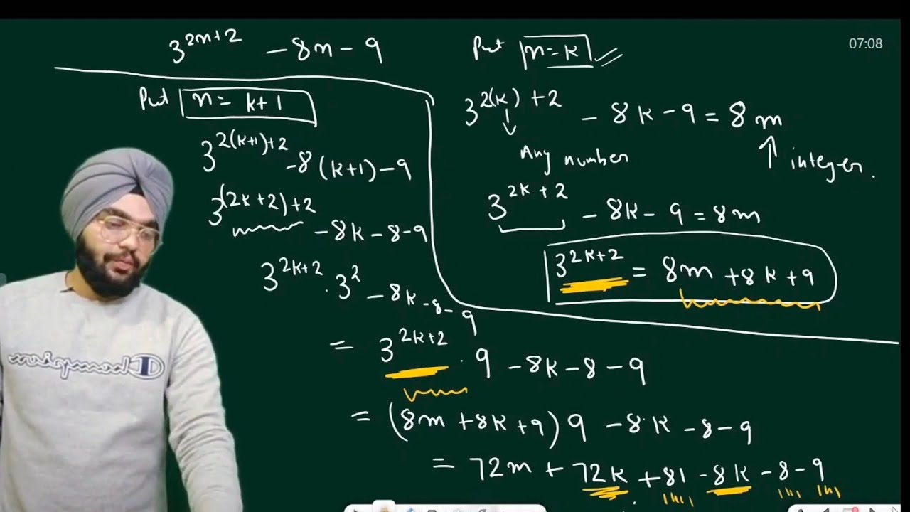Use The Principle Induction to prove that || 3^(2n+2) -8n - 9 is divisible by 8 where n € N