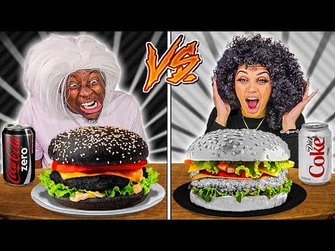 BLACK FOOD VS WHITE FOOD CHALLENGE