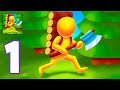 Lumberjack - Wood Cutting Gameplay Walkthrough Part 1 - Tutorial Cutting Wood (Android,iOS)