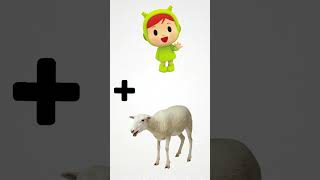 Pocoyo + Nina + Pato vs Shearwater + Sheep + Shoebill = Animation 1+1 #shorts