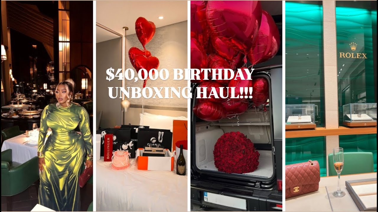 Распаковка на день рождения за 40 000 долларов!!! ROLEX, HERMES, CHANEL, LOUIS VUITTON, DIOR, TIF...