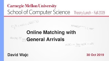 David Wajc on Online Matching with General Arrivals