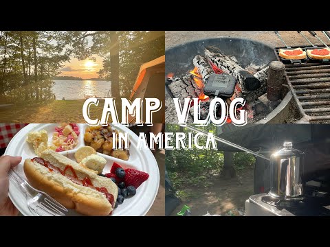 【camp vlog】アメリカで１週間のキャンプ🏕️初めてのテント生活 | July 4thをお祝いする🇺🇸