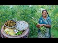 Healthy drumstick curry  millet bread makking by village woman   bajre ki roti  village food