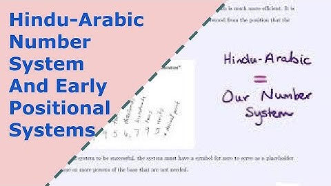 Section 4.1 - Our Hindu-Arabic System and Early Positional Systems
