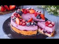 Berry Cream Cheese Mousse Cake - Easy Recipe
