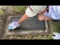 Cleaning Bronze Veteran Ground Level Flat Grave Marker Headstone