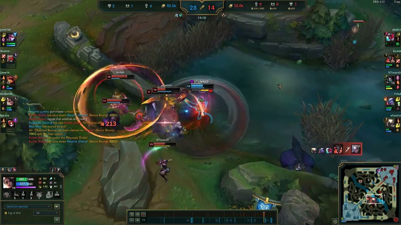 1v5 Oneshot Samira Pentakill