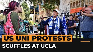 Confrontations between rival protesters at UCLA over Gaza war | AJ #shorts