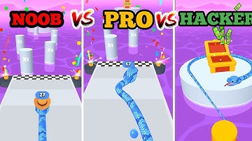 Noob Vs Pro Vs Hacker Gameplay | Snake run race |  for children