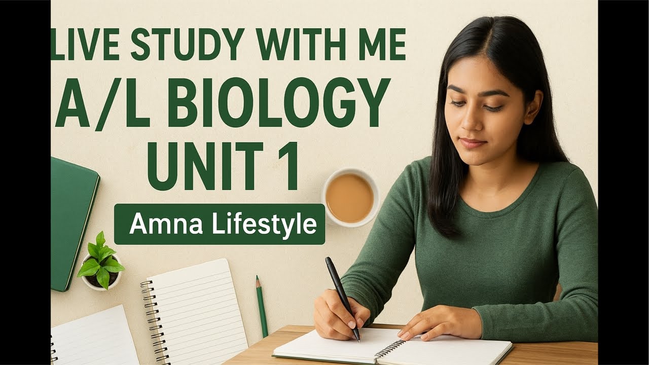 📖 Live Study With Me – A/L Biology Unit 1 | Focus & Study Together 🌿 | Amna Lifestyle