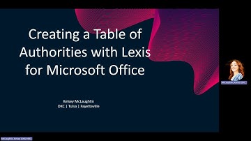 Creating a Table of Authorities with Lexis for Microsoft Office