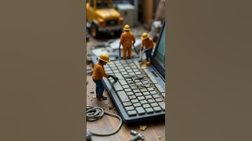 Tiny Workers Clean a Giant Keyboard | Satisfying Miniature Cleaning Scene #short