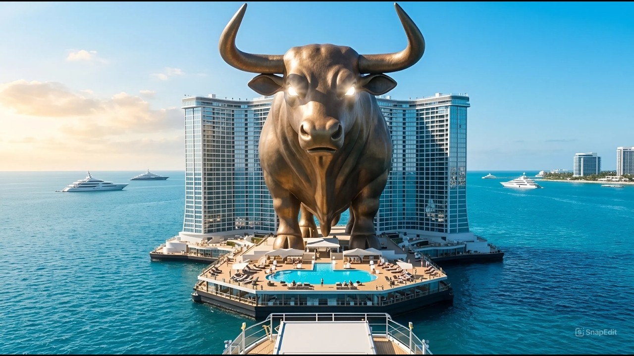 The $10,000,000 Horned Mansion: Building a Luxury Pool Inside a 2,000ft Bull (Silent ASMR)