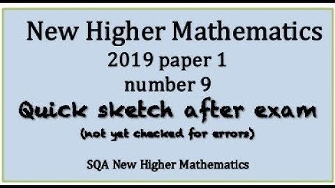 2019 SQA Higher Mathematics paper 1 no.9  Quick Sketch
