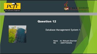 Database Task 12 | 1st Year | Java Institute