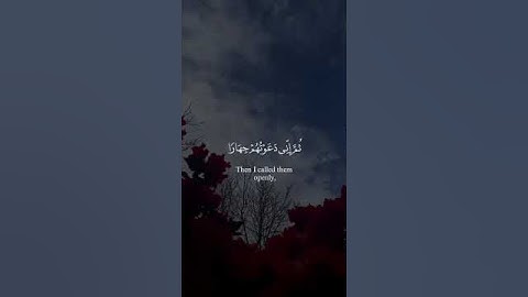 قال رب إني دعوت قومي ليلاً ونهارًا ｜ سورة نوح الآية 5 – م #قران #اكسبلور #تلاوة #راحة_نفسية #راحة