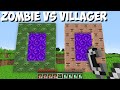 Never TELEPORT in this ZOMBIE PORTAL and VILLAGER PORTAL in Minecraft ! MOBS PORTAL !