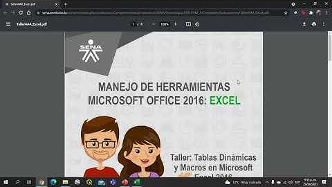 EXCEL 2016 SENA-Taller “Tablas dinámicas y Macros en Microsoft Excel 2016”