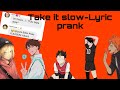 Lights down Low Lyric Prank // Haikyuu Texts||