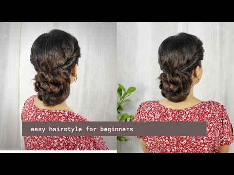 Simple Hairstyle Twisted Plait Tutorial. Easy Hairstyle For Long Hair.  Hairstyle Of Twisted Knots. Hairstyle Tutorial Step By Step Stock Photo,  Picture and Royalty Free Image. Image 66659560.