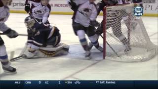 Nick Holden backhand reviewed goal 3-0 Colorado Avalanche vs St. Louis Blues 4/5/14 NHL Hockey.