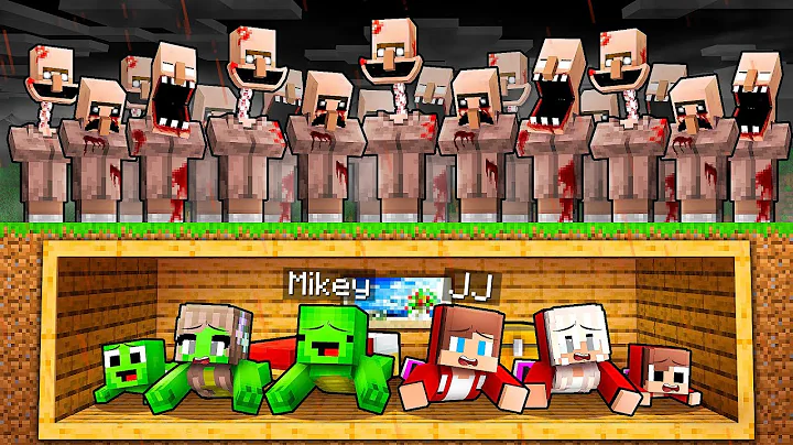 JJ and Mikey Family Secret Bunker vs Scary Villagers Battle in Minecraft - Maizen
