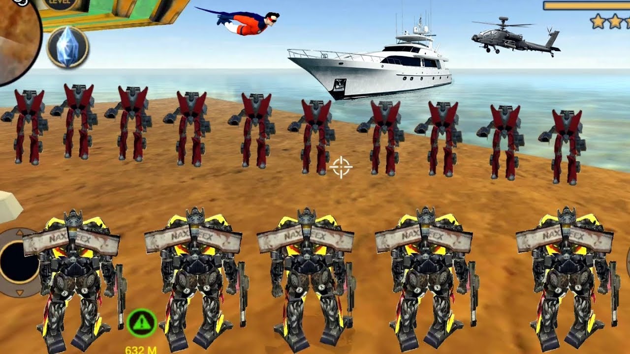 Vegas Crime Simulator (Transformer Team Fight Red Car Robot) Red Robot Fight Transformer Group - HD